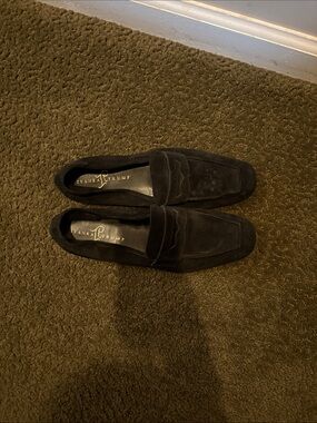Ivanka Trump Black Suede Slip-On Penny Loafers